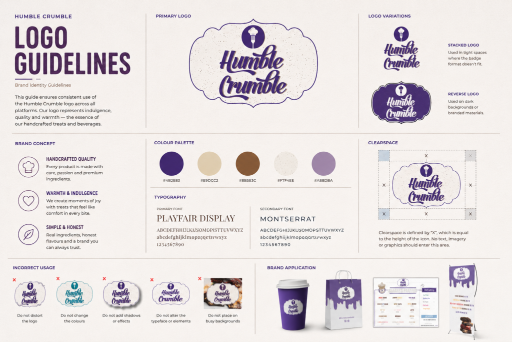 Humble Crumble logo guideline by Odgrain uk