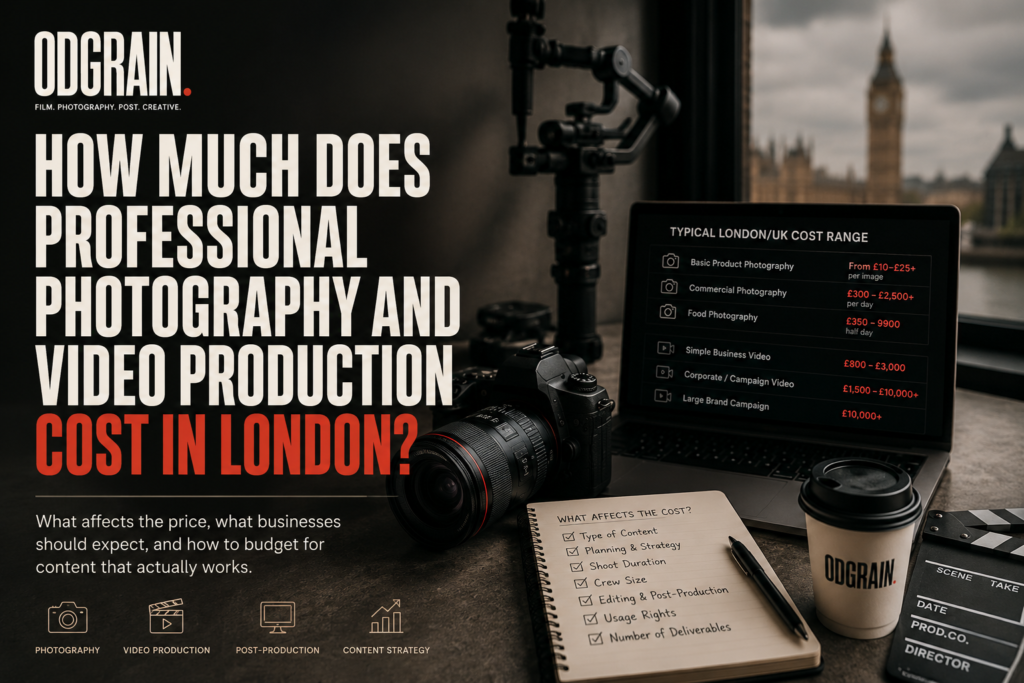 How Much Does Professional Photography and Video Production Cost in London? 2 Professional photography and video production cost in London for business content