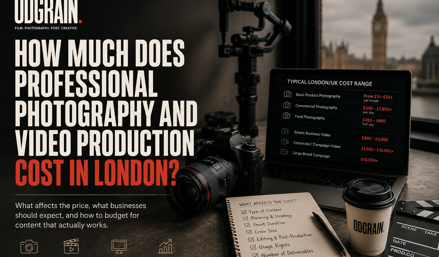 How Much Does Professional Photography and Video Production Cost in London? 1 photography video production cost london odgrain